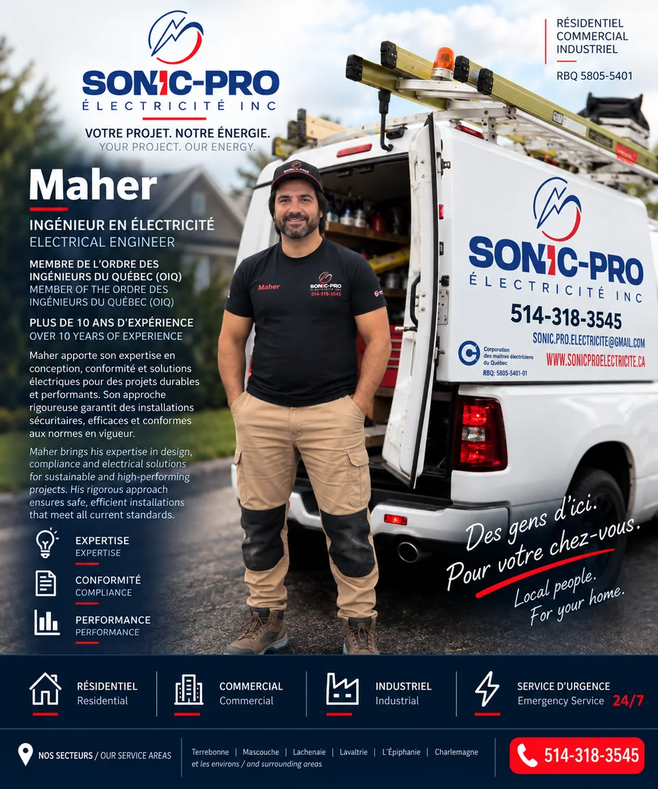 Portrait promotionnel fourni de Maher avec un véhicule Sonic-Pro