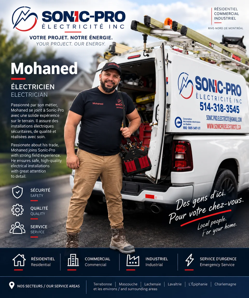 Portrait promotionnel fourni de Mohaned avec un véhicule Sonic-Pro