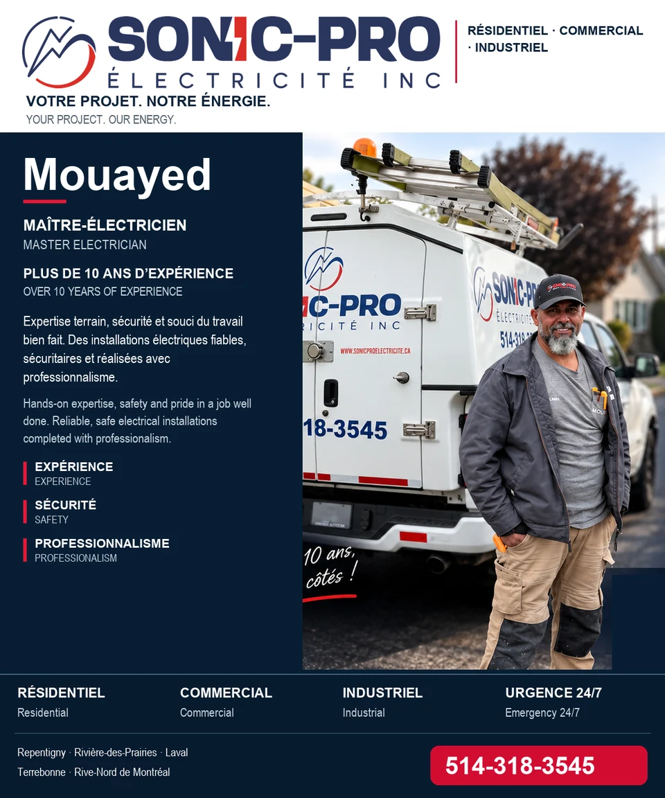 Portrait promotionnel fourni de Mouayed avec un véhicule Sonic-Pro